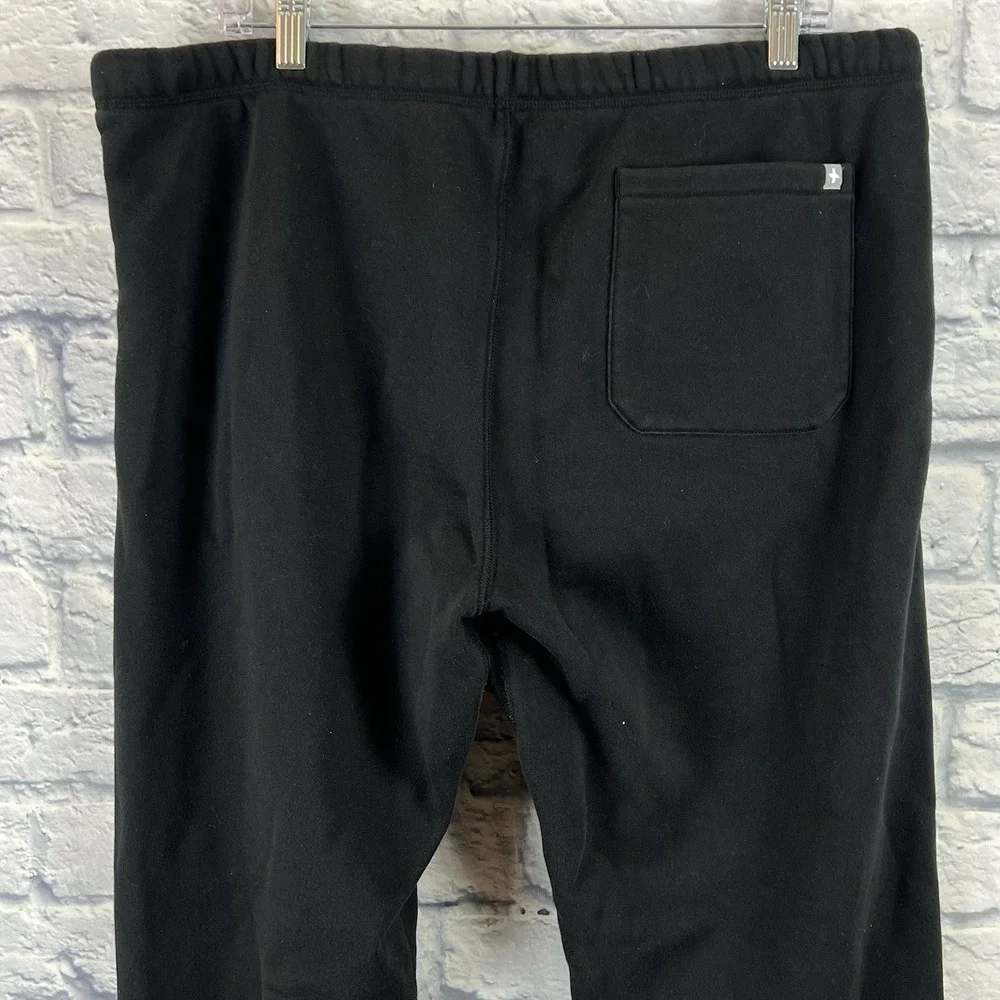 FIGS Jogger Sweatpants Men Black Drawstring Fleece Stretch Pants Size XL‎
